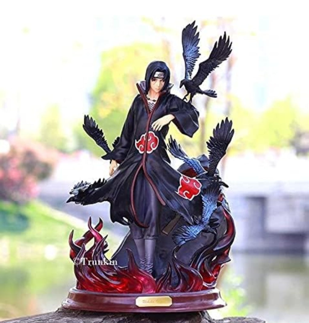 Trunkin Rubber Uchiha Itachi Pvc Action Figure Toy | Uchiha Itachi With Crow Collectible | Model Toy Figurine - 25 Cm