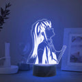 3D Illusion Anime Figure Desk Table Lamp with Automatic Color Changing Light & On/Off Touch Button | USB Powered | Birthday Gift for Anime Lover (Hinata)