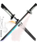 Cyberpunk Spark Sword Toys- 31.5inch 8 Colors RGB LED Light, Mist Spray, Cool Spark, Smart Hit Sound Interaction