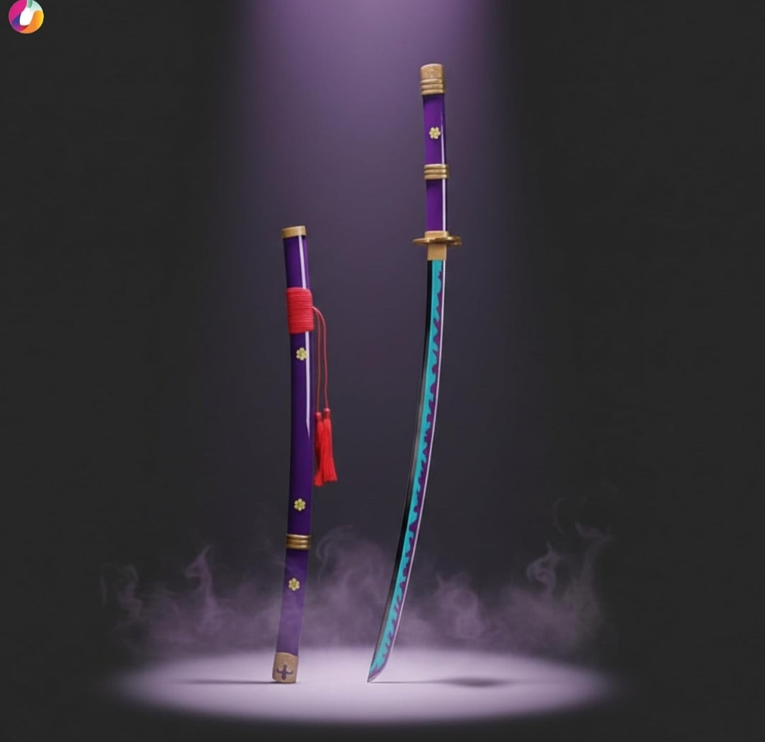 Katana Sword (104 CM) | Anime Inspired Decorative Samurai Sword with Purple Sheath | Premium Display & Cosplay Collectible
