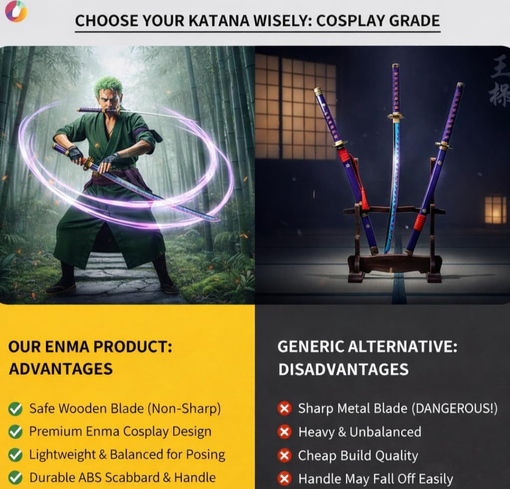 Katana Sword (104 CM) | Anime Inspired Decorative Samurai Sword with Purple Sheath | Premium Display & Cosplay Collectible
