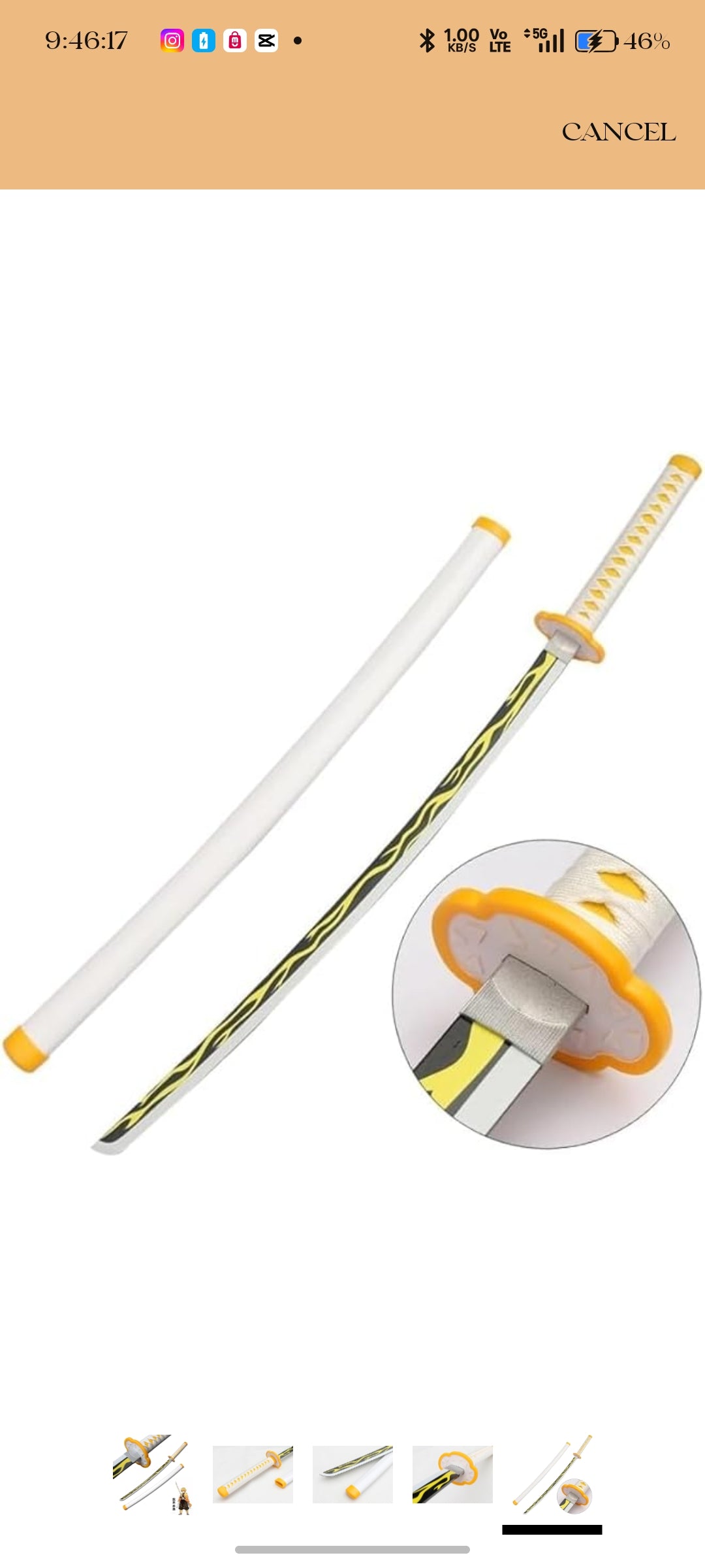 Demon Slayer Zenitsu (100cm Life-Size) Wooden Katana | Premium Anime Sword for Cosplay, Martial Arts, Display & Training | Elegant Gift for Fans, Kids, Teens & Collectors:-