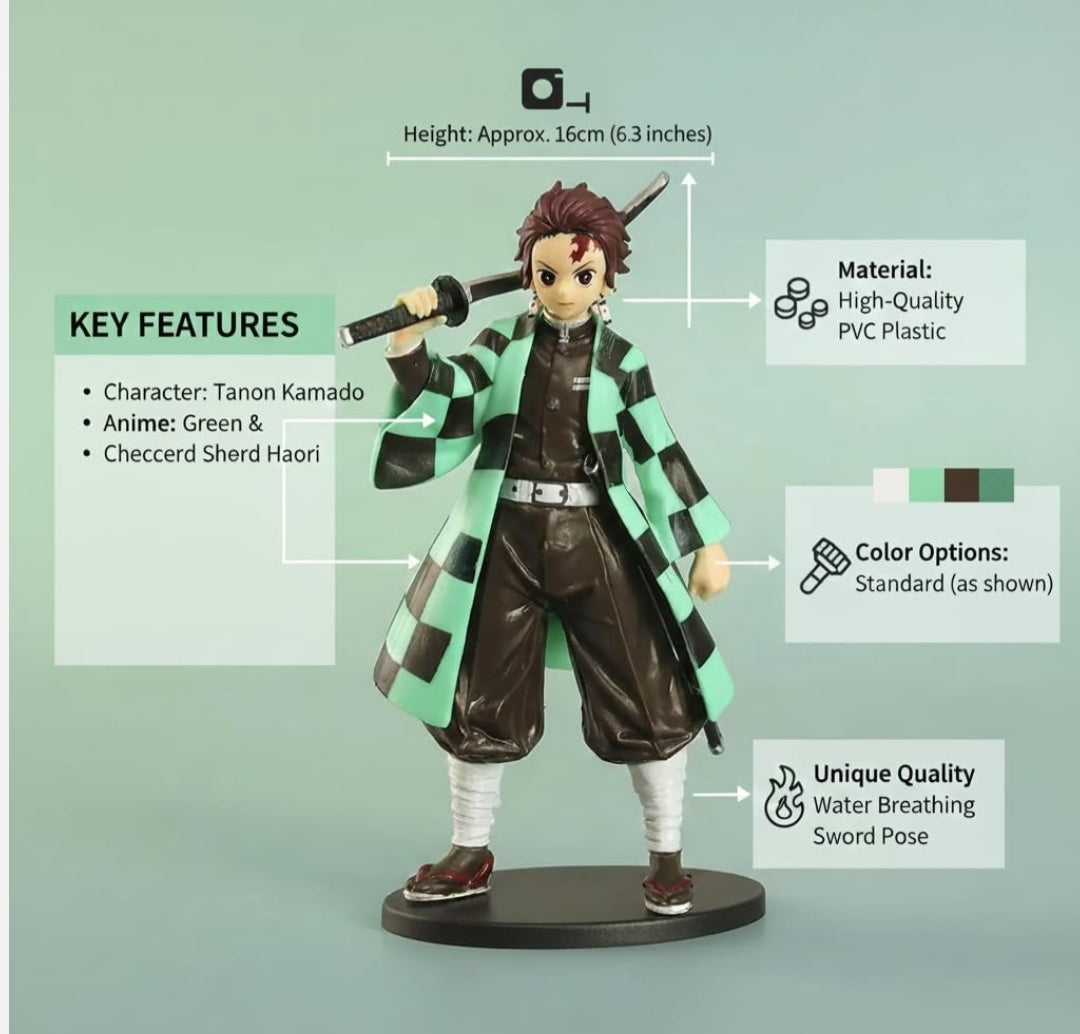 Tanjiro Action Figure 16 cm | Demon Slayer Anime Action Figure Toy